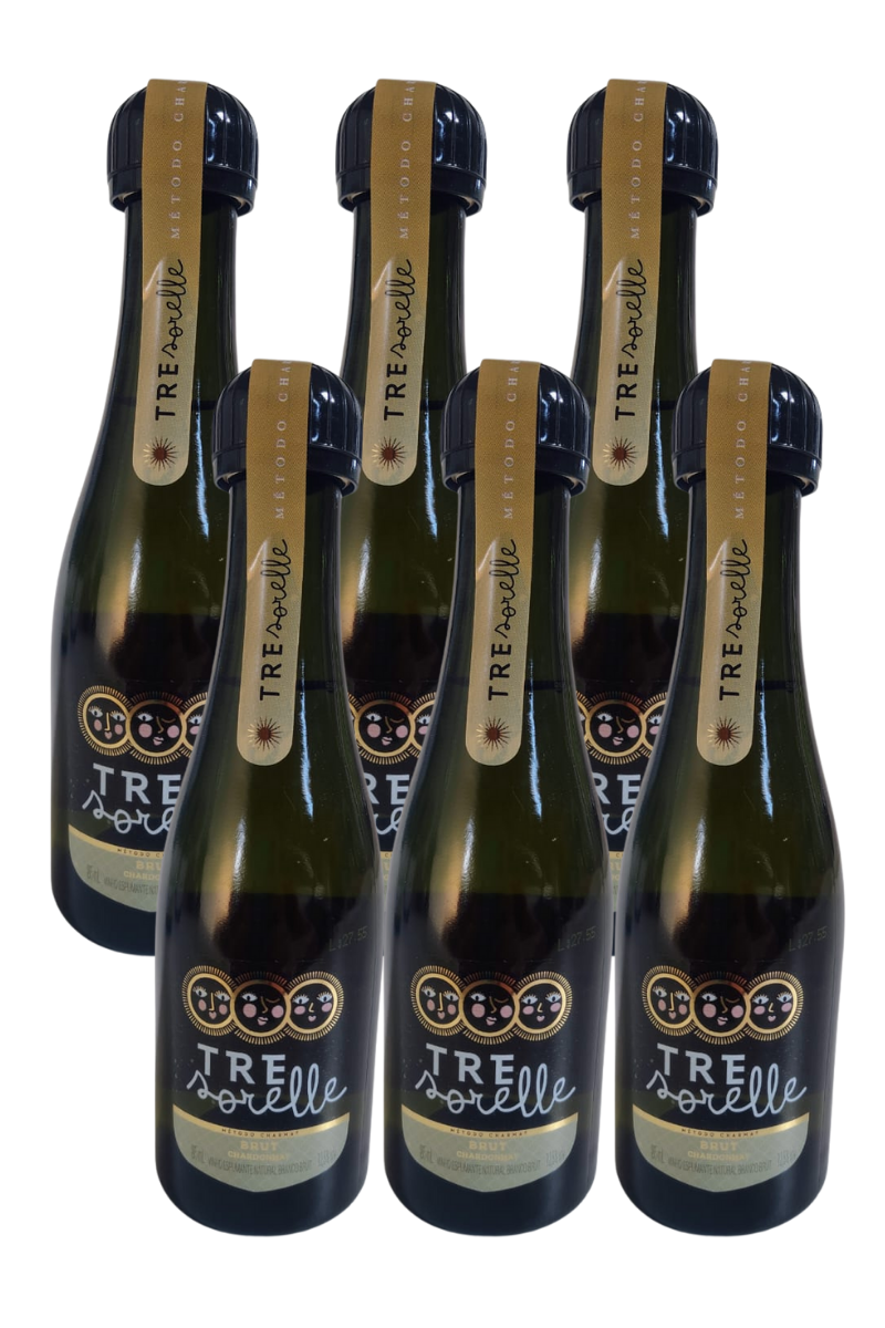 Caixa de Espumante Mini Tre Sorelle Brut 185ml (6un)