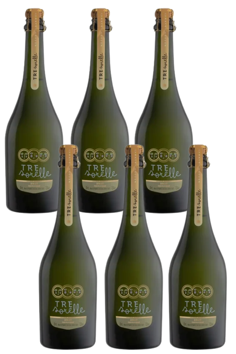 Caixa de Espumante Brut Branco Tre Sorelle (6un)