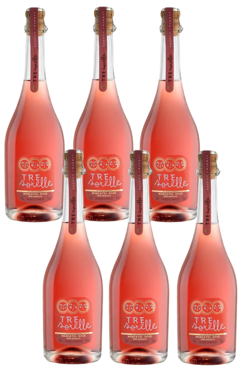 Caixa de Espumante Moscatel Rosé Tre Sorelle (6un)