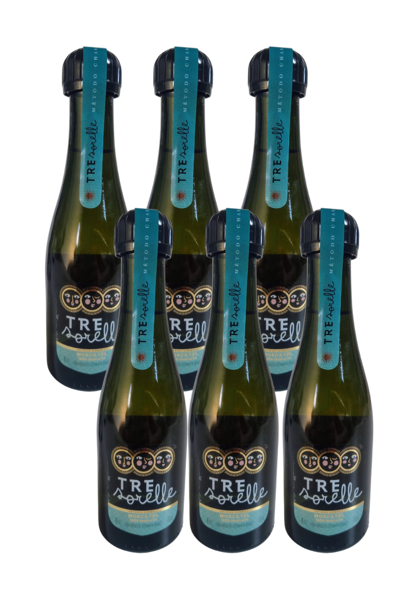 Caixa de Espumante Mini Tre Sorelle Moscatel 185ml (12un)