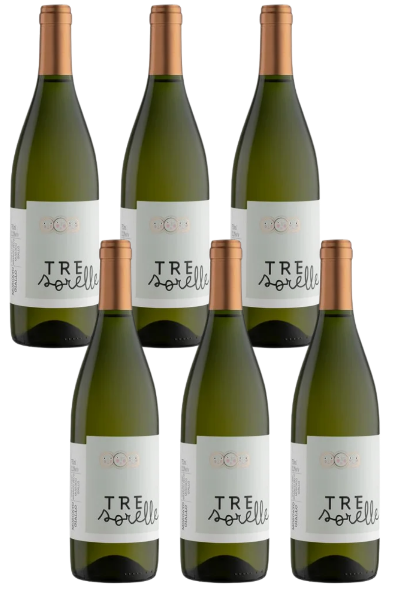 Caixa de Vinho Fino Moscato Giallo Tre Sorelle (6un)